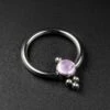 Amethyst Purple Jewelled Trinity Drop Titanium BCR Ball Closure Ring -Stretch It Body Jewellery amethyst purple jewelled trinity drop titanium bcr ball closure ring