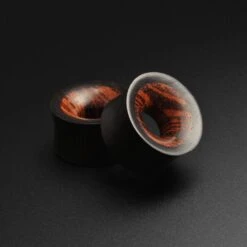 Areng Wood Double Flare Tunnel With Rangas Wood Inlay