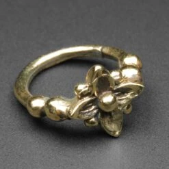 Beaded Lily Brass Seamless Nose Ring