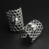 Bee & Honeycomb White Brass Ear Cuff 2 Bee & Honeycomb White Brass Ear Cuff -Stretch It Body Jewellery bee honeycomb white brass ear cuff