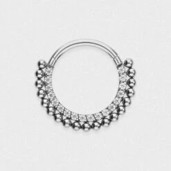 Bejewelled Multi Dot Titanium Septum Clicker