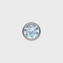 Bezel Set Aqua Jewelled Titanium Threadless Top
