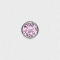 Bezel Set Pink Jewelled Titanium Threadless Top