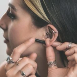 Black Acrylic Taper 9 Black Acrylic Taper -Stretch It Body Jewellery black acrylic taper model shot two