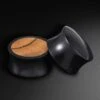 Black Areng Wood Double Flare Concave Plug With Olive Wood Inlay 2 Black Areng Wood Double Flare Concave Plug With Olive Wood Inlay -Stretch It Body Jewellery black areng wood double flare concave plug with olive wood inlay