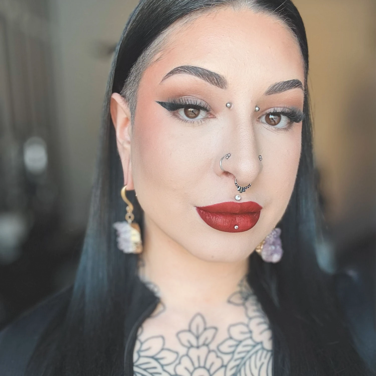 Black Bejewelled Titanium Septum Clicker 4 Black Bejewelled Titanium Septum Clicker - Image 2