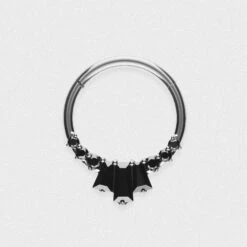 Black Bejewelled Titanium Septum Clicker