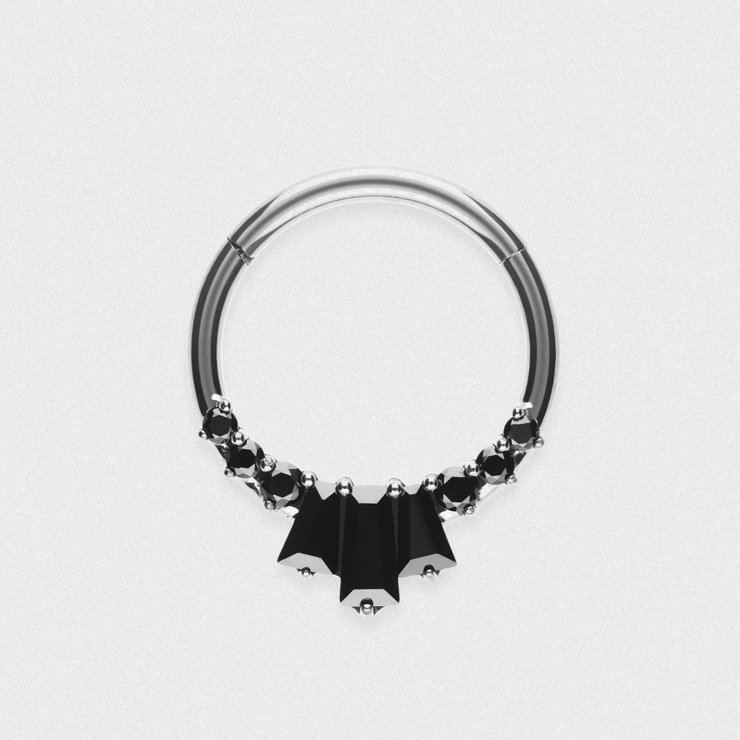 Black Bejewelled Titanium Septum Clicker 3 Black Bejewelled Titanium Septum Clicker