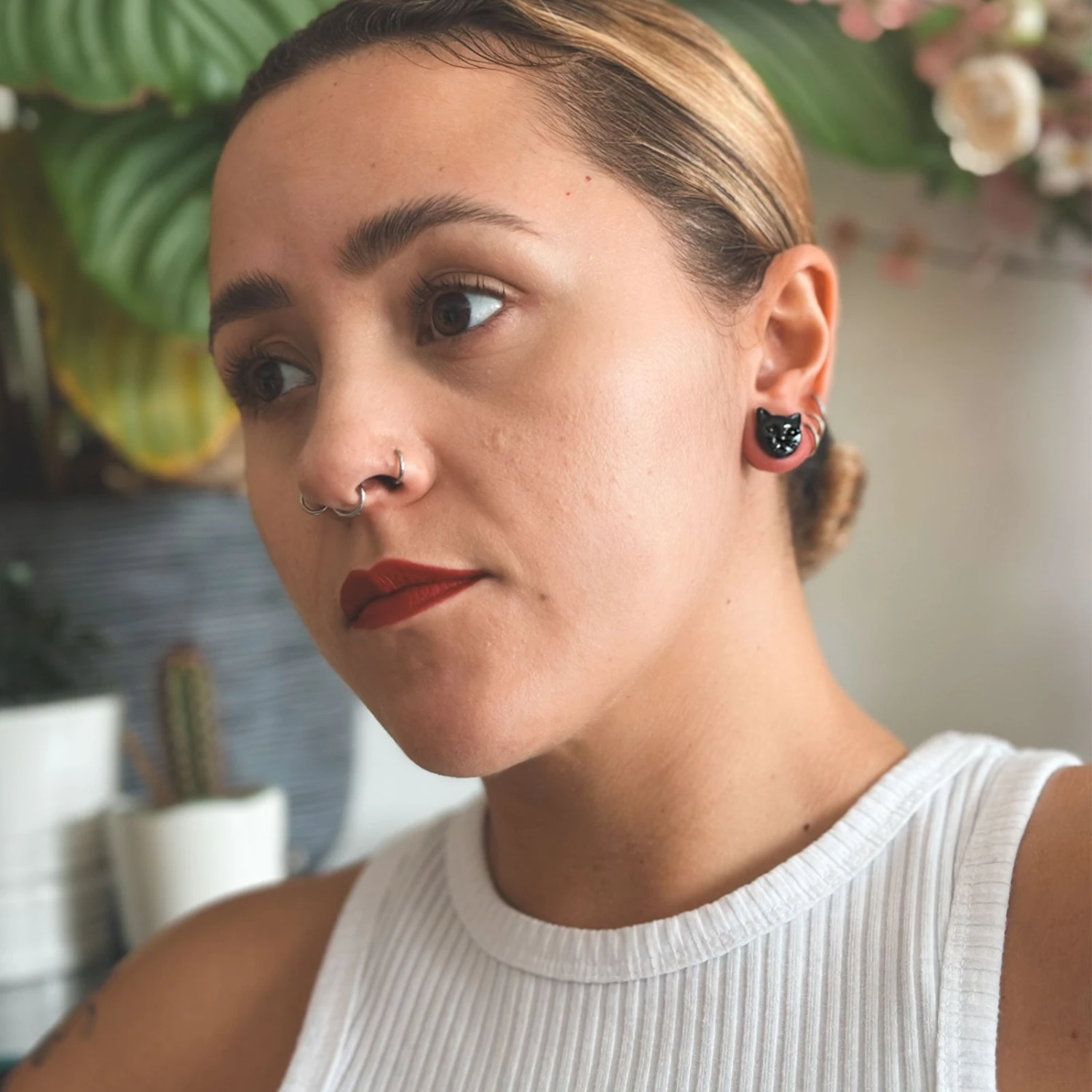 Black Cat Glass Double Flare Plug 4 Black Cat Glass Double Flare Plug - Image 2