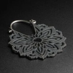 Mandala Black Gunmetal Mini Plug Hoops
