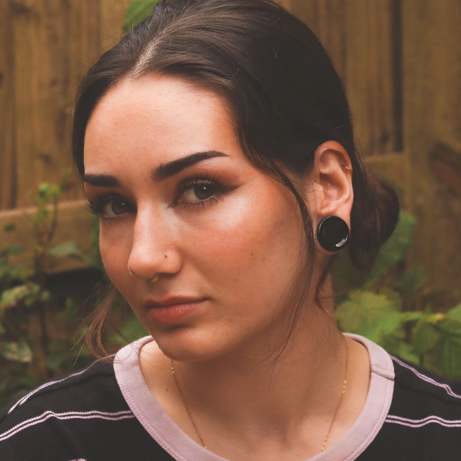 Black Onyx Double Flare Concave Stone Tunnel 4 Black Onyx Double Flare Concave Stone Tunnel - Image 2