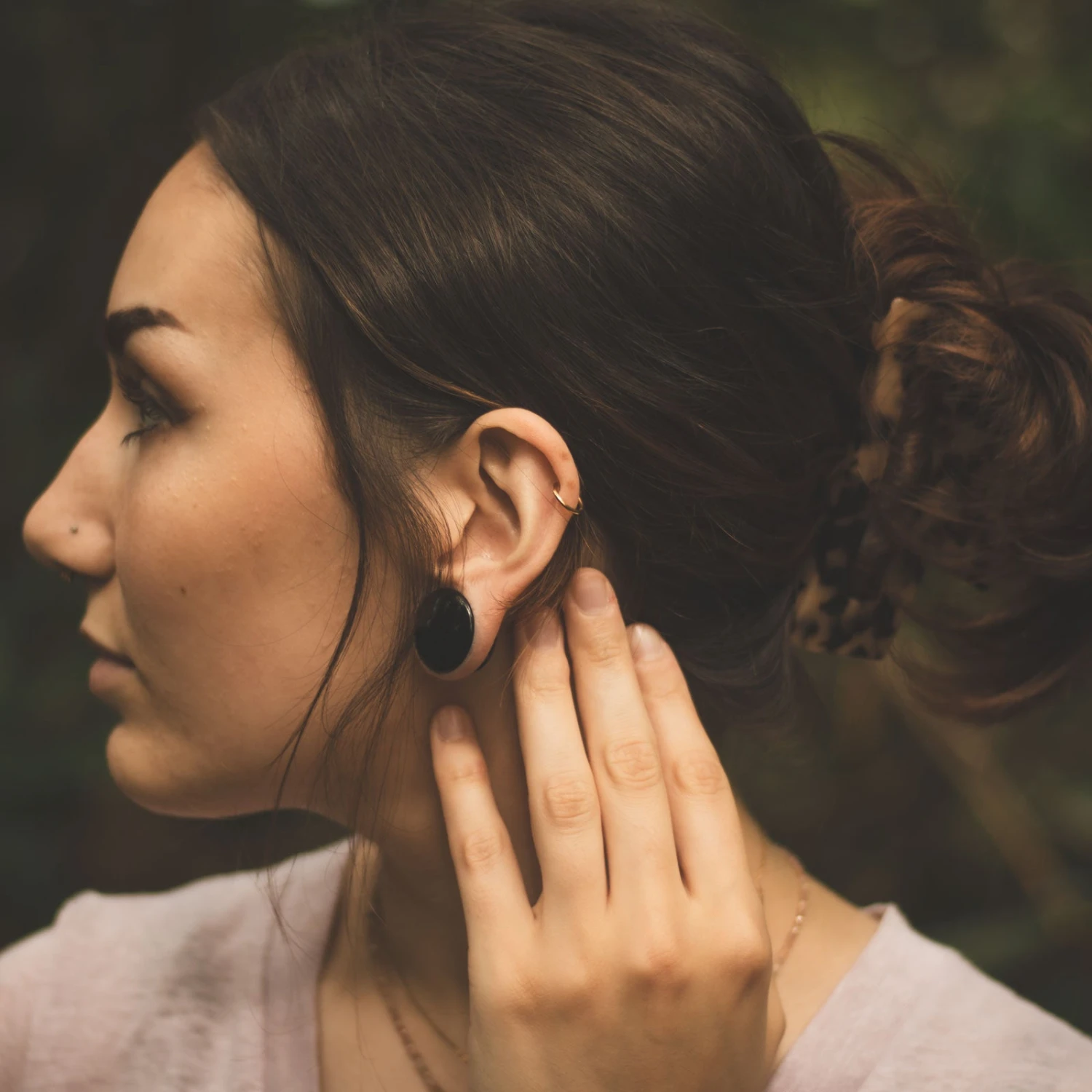 Black Onyx Double Flare Convex Stone Plug 4 Black Onyx Double Flare Convex Stone Plug - Image 2