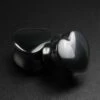 Black Onyx Heart Shaped Double Flare Stone Plug -Stretch It Body Jewellery black onyx heart stone double flare