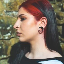 Black PVD Double Flare Tunnel -Stretch It Body Jewellery black pvd double flare tunnel model shot