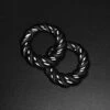 Black PVD Oval Rope Magnetic Ear Weight 2 Black PVD Oval Rope Magnetic Ear Weight -Stretch It Body Jewellery black pvd oval rope magnetic ear weight