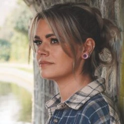 Blossom Pearl Silicone Double Flare Tunnel -Stretch It Body Jewellery blossom pearl silicone double flare tunnel model shot side shot