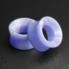 Blue Lace Agate (synthetic) Double Flare Concave Stone Tunnel -Stretch It Body Jewellery blue lace agate double flare concave stone tunnel