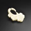 Bone Fake Gauge Hanging Spiral With Four Flower Carving 1 Bone Fake Gauge Hanging Spiral With Four Flower Carving -Stretch It Body Jewellery bone fake gauge hanging spiral with four flower carving