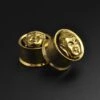 Brass Buddha Head Double Flare Tunnel 1 Brass Buddha Head Double Flare Tunnel -Stretch It Body Jewellery brass buddha head double flare tunnel