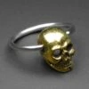 Skull Brass & Surgical Steel BCR Ball Closure Ring -Stretch It Body Jewellery brass skull captive beas ring