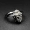 Buddha White Brass & Surgical Steel BCR Ball Closure Ring