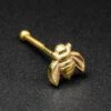 Bumble Bee Brass Nose Stud (Nose Bone) -Stretch It Body Jewellery bumble bee brass nose stud nose bone