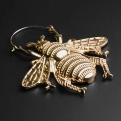 Bumble Bee Gold PVD Plug Hoops