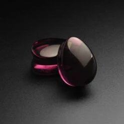 Burgundy Glass Double Flare Teardrop Plug