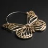 Butterfly Gold Plug Hoops 1 Butterfly Gold Plug Hoops -Stretch It Body Jewellery butterfly gold plug hoops