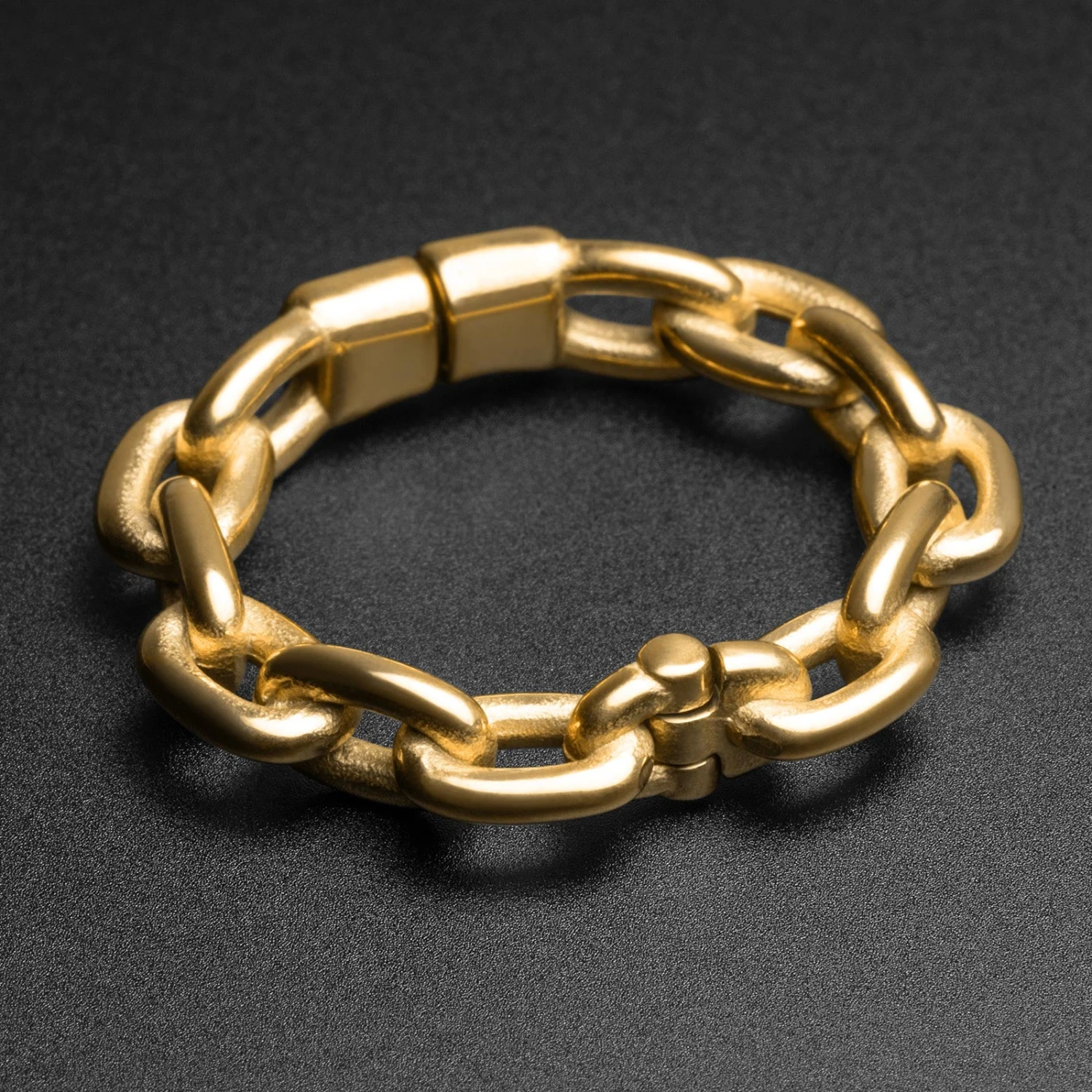 Cable Chain Hoop Gold PVD Magnetic Ear Weight 3 Cable Chain Hoop Gold PVD Magnetic Ear Weight