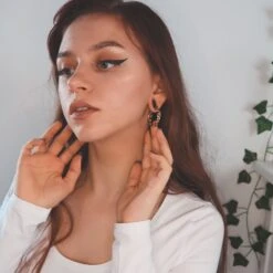 Cable Chain Hoop Rose Gold PVD Magnetic Ear Weight -Stretch It Body Jewellery cable chain hoop rose gold pvd magnetic ear weight model shot