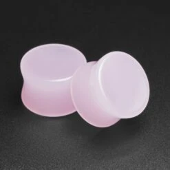 Cherry Blossom Pink Glass Double Flare Concave Plug