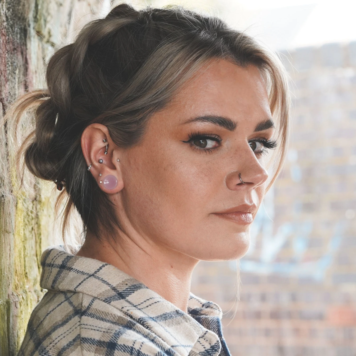 Cherry Blossom Pink Glass Double Flare Concave Plug 5 Cherry Blossom Pink Glass Double Flare Concave Plug - Image 3