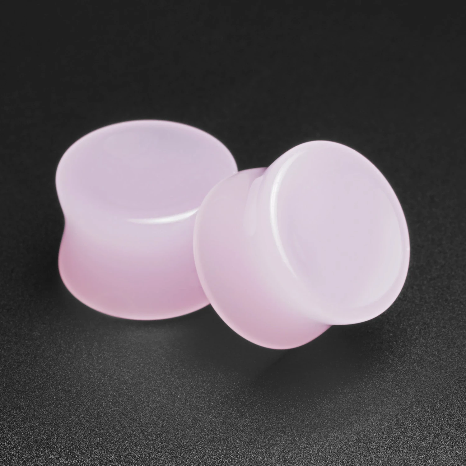 Cherry Blossom Pink Glass Double Flare Concave Plug 3 Cherry Blossom Pink Glass Double Flare Concave Plug