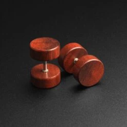 Cherry Wood Fake Gauge Plug