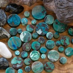 Chrysocolla Double Flare Stone Plug -Stretch It Body Jewellery chrysocolla double flare stone plug group shot