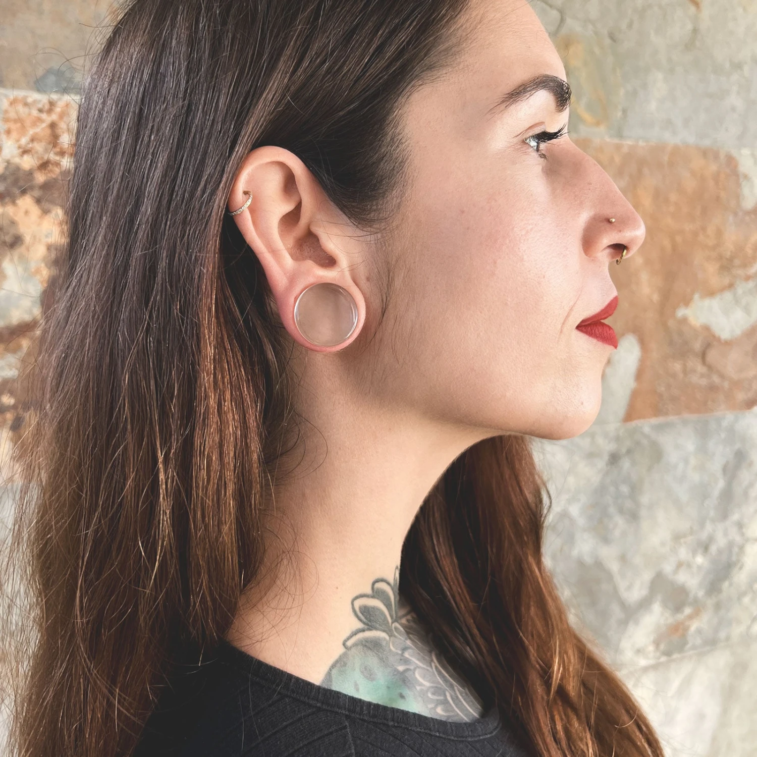 Clear Glass Double Flare Plug 4 Clear Glass Double Flare Plug - Image 2