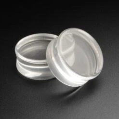 Clear Glass Double Flare Plug