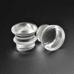 Clear Glass Single Flare Convex Plug