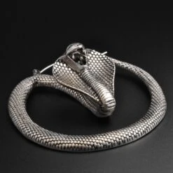 Cobra Antique Silver Plug Hoops