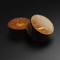 Coconut Shell Double Flare Concave Plug