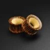 Coconut Wood Double Flare Tunnel With Crocodile Wood Inlay -Stretch It Body Jewellery coconut wood double flare tunnel with crocodile wood inlay