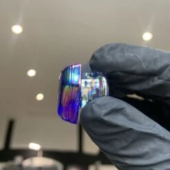 Rainbow Coffin Faced Glass Double Flare Plug -Stretch It Body Jewellery coffin rainbow side