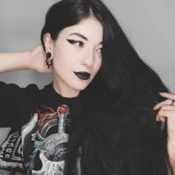 Coiled Snake Black PVD Magnetic Ear Weight -Stretch It Body Jewellery coiled snake black pvd magnetic ear weight model shot