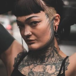 Coiled Snake Black PVD Magnetic Ear Weight -Stretch It Body Jewellery coiled snake black pvd magnetic ear weight model shot side shot