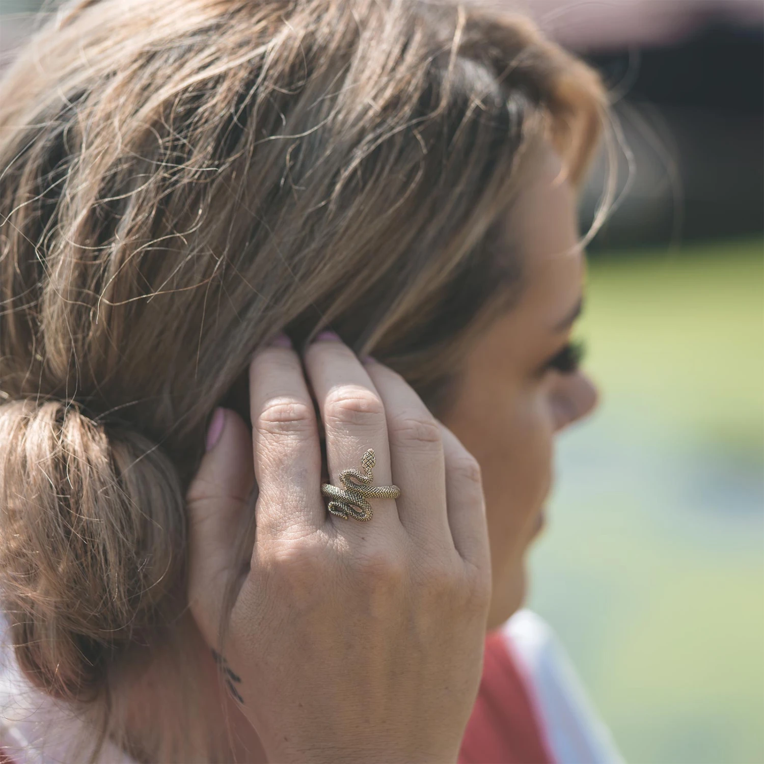Coiled Snake Brass Ring 4 Coiled Snake Brass Ring - Image 2