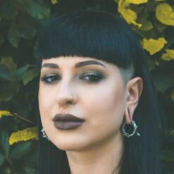 Coiled Snake Surgical Steel Magnetic Ear Weight 8 Coiled Snake Surgical Steel Magnetic Ear Weight -Stretch It Body Jewellery coiled snake surgical steel magnetic ear weight model shot