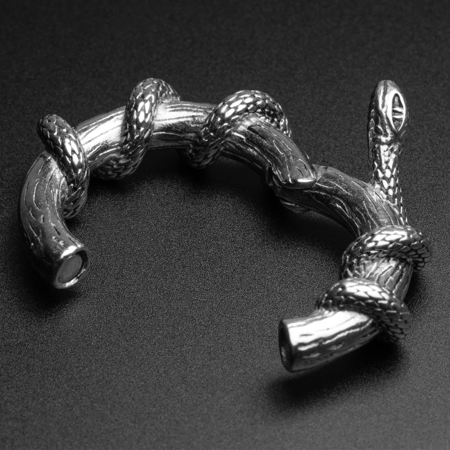 Coiled Snake Surgical Steel Magnetic Ear Weight 4 Coiled Snake Surgical Steel Magnetic Ear Weight - Image 2