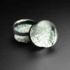 Cracked Silver Glass Double Flare Plug 1 Cracked Silver Glass Double Flare Plug -Stretch It Body Jewellery cracked silver glass plugs