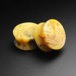 Crazy Lace Agate Double Flare Stone Plug